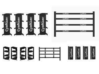 ชุดหุ้มเวทีมวย เบาะมุม หุ้มเชือก กระจับมุม สายกันสะบัด และหุ้มเกลียวเร่ง สีดำ