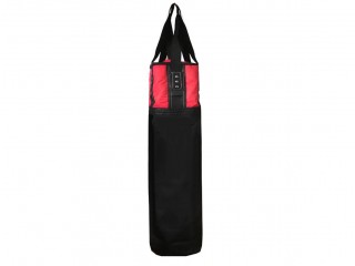 สั่งทำกระสอบมวยหนังแท้ครึ่งผ้า พร้อมบรรจุ : 180 ซม สีแดง/ดำ